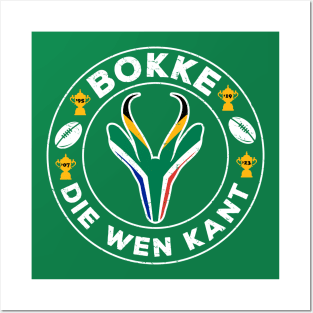 South Africa Die Wen Kant Funny Vintage T-Shirt | Springbok Head & Flag 2023 2019 2007 1995 | Nou Gaan Ons Braai | Lekker Posters and Art